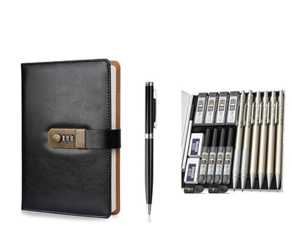 Nicpro 6 PCS Art Mechanical Pencils and Diary with Lock