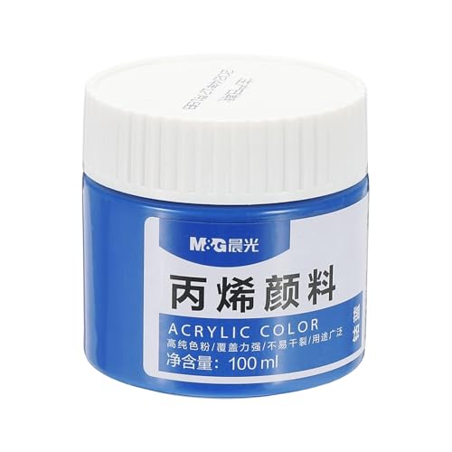 PATIKIL M&G Acrylic Paint, 3.38 Fl Oz(100ml) Matte Finish Rich Pigments Waterproof Art Painting Supplies for Fabric Canvas Wood Leather Stone Cloth, Cobalt Blue - color: Cobalt Blue