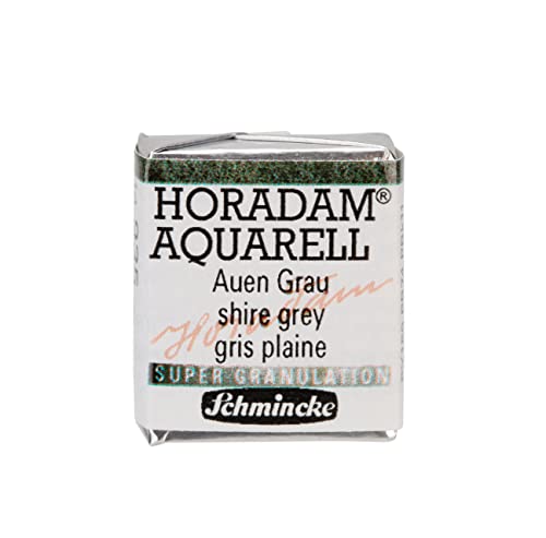 Schmincke - HORADAM® AQUARELL, Super Granulation, 14 935 044 Shire Grey, 1/2 Pans, Very Strong granulating Colors, Finest, Super granulating Watercolors - color: 935 shire grey