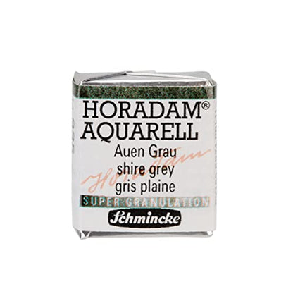 Schmincke - HORADAM® AQUARELL, Super Granulation, 14 935 044 Shire Grey, 1/2 Pans, Very Strong granulating Colors, Finest, Super granulating Watercolors - color: 935 shire grey