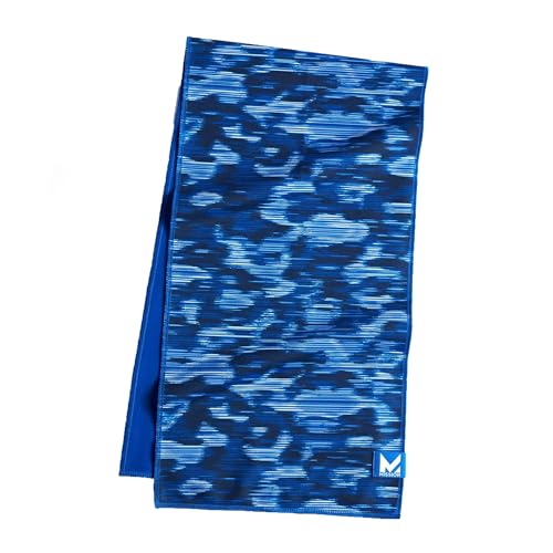 MISSION Max Plus Cooling Towel- Soft, Durable Microfiber - Cools Up to 3 Hours - UPF 50 Sun Protection - Machine Washable - color: Mirage Camo Vista Blue
