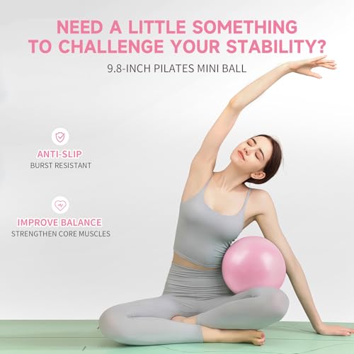 Pilates Essential Kit - Home Pilates Equipment Set - with Toning Pilates Ring & Long Resistance Bands & 3 Level Pilates Loop Bands & Soft Pilates Ball & Pilates Grip Socks - color: Blue