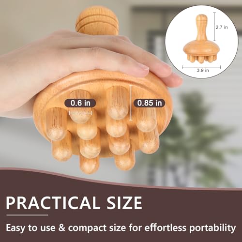 KintKita Wood Therapy Massage Tools, Anti Cellulite Massager Body Scraping Lymphatic Drainage Massager,Trigger Point Wood Therapy Gua Sha Tool for Body Sculpting,Back, Legs, Full Body Use - style: Wooden Massager