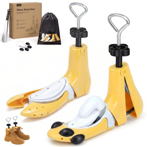 Shoe Stretcher Boot Stretcher Men Women, 2Pcs Adjustable for Wide Feet - color: Yellow, size: L (Men 9-13,Women 10.5-13）