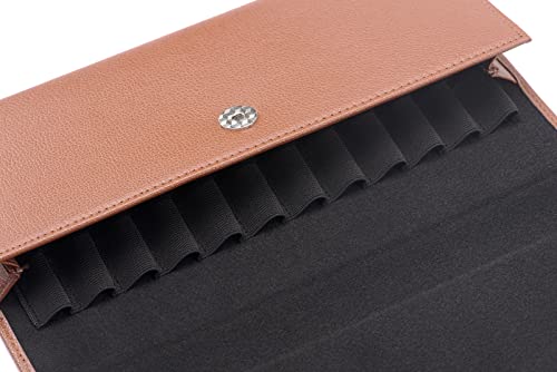 Lanxivi Fountain Pen Case Black Gray Coffee Style PU Leather 48 12 - color: Coffee-12 Slot