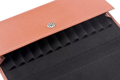 Lanxivi Fountain Pen Case Black Gray Coffee Style PU Leather 48 12 - color: Coffee-12 Slot