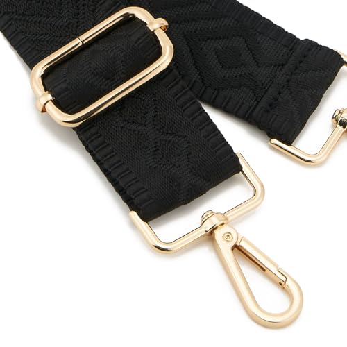ZOOEASS Wide Shoulder Strap (Solid),Adjustable Replacement Belt Crossbody Canvas Bag Handbag - color: Jx1black