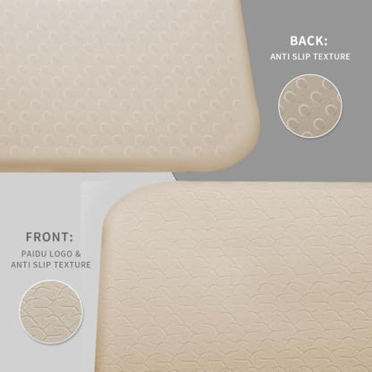 PAIDU Foldable Yoga Mat 10mm Thick, 75"x26" Non-Slip Fitness Exercise Mat - color: Beige