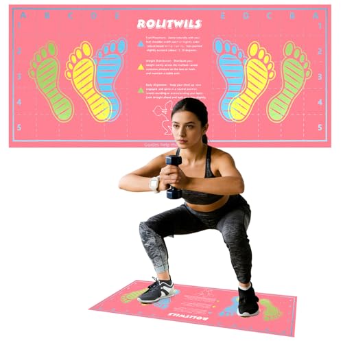 31.5'' X 13.8'' Anti-Slip Squat Mat with Foot Position Guides, Professional-Grade Exercise Mat Perfect for Squats, Leg Training and Lunges, Enhancing Muscle Activation, Versatility and Safety for Home Fitness Enthusiasts - color: Pink