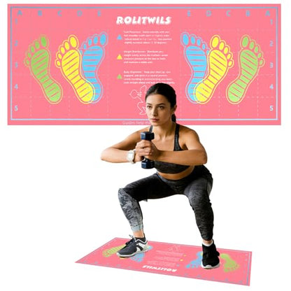 31.5'' X 13.8'' Anti-Slip Squat Mat with Foot Position Guides, Professional-Grade Exercise Mat Perfect for Squats, Leg Training and Lunges, Enhancing Muscle Activation, Versatility and Safety for Home Fitness Enthusiasts - color: Pink