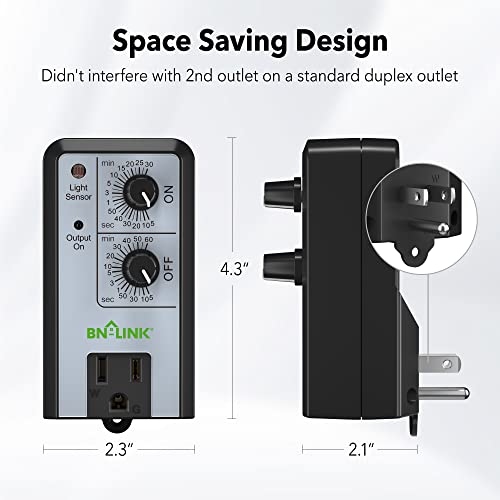 BN-LINK Short Period Repeat Cycle Intermittent Timer, Interval Timer - Day, Night, or 24 Hour Operation, Photocell Light Sensor Dusk to Dawn for Hydroponics Aquaponics Aeroponics (Pack of 2) - size: U97A (Pack of 2)