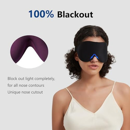 ALASKA BEAR Memory Foam Sleep Mask, Contoured 3D Eye Cups, Purple - color: A1 Purple