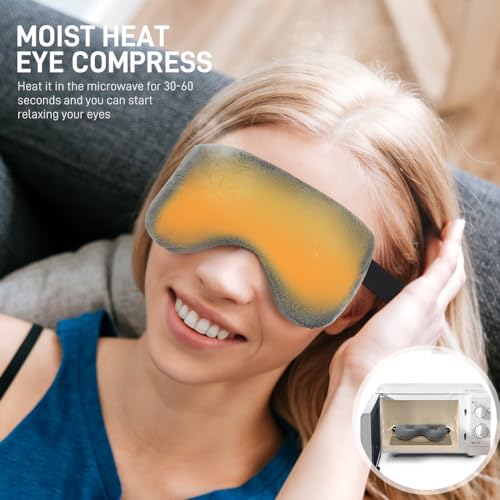 Weighted Eye Pillow for Yoga, Moist Heat Mask for Dry Eyes(Grey) - color: Eye Mask05-grey