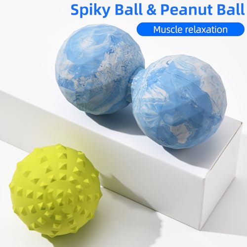 Peanut & Spiky Ball Set Physical Therapy Blue Mix - color: Blue and White Mix