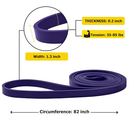 ROSAPOAR Resistance Band Pull up Band Fitness Exercise Bands Natural Latex for Workout Body Stretch Powerlifting Band Fitness Sport Training at Home/The Gym - color: purple