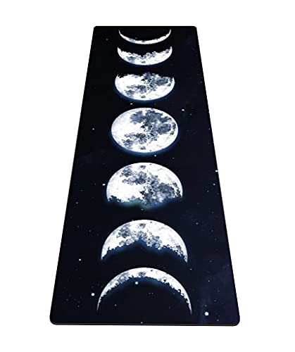 nuveti Yoga Mat Print Extra Thick TPE Non Slip Fitness Exercise Mat with Carrying Bag,72"x24" Extra Thick 6MM Exercise & Workout Mat for Yoga, Pilates Fitness and Floor Exercises - color: Moon-Y