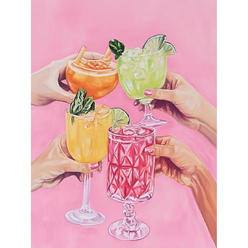 Colorful Cocktails Paint by Numbers Kit for Adults Canvas, Frameworkless | Easy Adult Paint by Number Kits on Canvas DIY Colorful Cocktails Painting for Beginners Art by Numbers for Home Wall Decor - color: YH03486