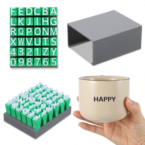 Clay Stamps Letters and Numbers, Complete Uppercase and Number Stamp | Complete uppercase letter, number stamp set for clay.Plastic,clear impressions.Easy press-on use.For pottery,ceramics,DIY