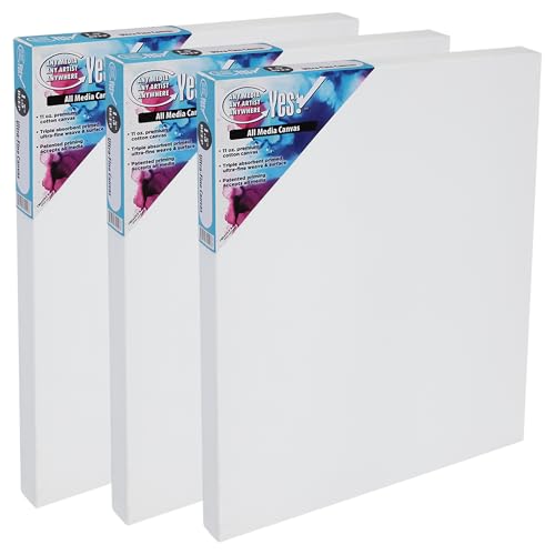 Yes! All Media Stretched Canvas for Painting, 12×12" Canvas 3 Pack, 1-1/2 in Deep, 11oz Weight, Triple-Primed Acid-Free, Accepts Acrylics, Oils, Watercolors & Inks, Fine Close-Weaved Smooth Cotton