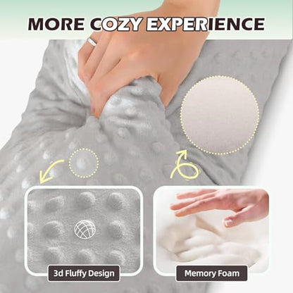 Memory Foam Neck Pillows for Neck,Adults Sleeping 24 inch - color: Light Purple