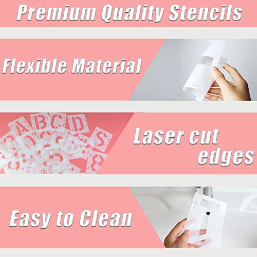 YEAJON 15 Inch Letter Stencils Symbol Numbers Craft Stencils, 42 Pcs Reusable Alphabet Templates Interlocking Stencil Kit for Painting on Wood, Wall, Rock, Sign, DIY Art Projects (15 inch) - size: 15 inch