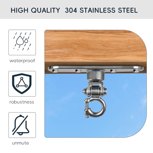 Heavy Duty Stainless Swing Hanger with Smooth Bearings 180°+360°Swing Hardware, 1500 lb Capacity Playground Yoga Hammock Chair Sandbag Porch Swing Bag - size: size2
