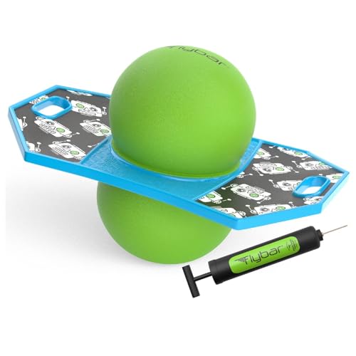 Flybar LED Pogo Trick Ball for Kids Balance Bounce Board w/Anti-Slip Deck - color: Robot