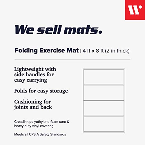We Sell Mats - 4 ft x 8 ft x 2 in Premium Personal Fitness & Exercise Mat for Home Workout - Lightweight and Folds for Carrying – All Purpose Home Gym Mat – Thick Mat for Yoga, Pilates, Stretches - color: Purple