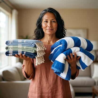 EPHESUS TOWELS Turkish Beach Towel - 38x70 inch Oversized - Sultan Design - Turkish Towel for Beach, Bath, Pool, Gym, Yoga - Prewashed, Lightweight, Quick Dry (Natural Terra) - color: Natural Terra