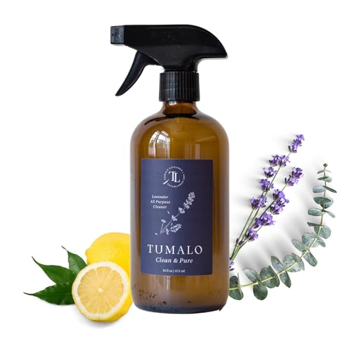 Natural All Surface Multi-Purpose Cleaning Spray - Made in the USA 18.5oz | Lavender Hydrosol, Lemon & Eucalyptus Essential Oils, Ideal for Kitchen, Bathroom, Windows, Stainless Steel Surfaces