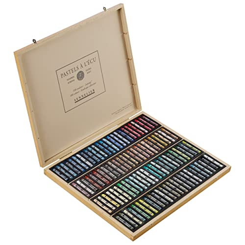 SENNELIER Extra-Soft French Pastel Full Stick for Professional Landscape Artists Wooden Box Set, 100-Colors