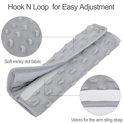 1Pc Arm Sling Padding for Neck Arm Sling Strap Cushion Neck Pad Cushions Shoulder Brace Carry Strap Pads Elbow Wrist Injury Support Strap Padded Women Men Minky Dot Light Gray - color: Minky Dot Light Gray-1pc