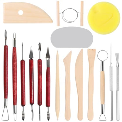 SHENOMAD 17PCS Clay Sculpting Pottery Modeling Ceramics Polymer Tools Set