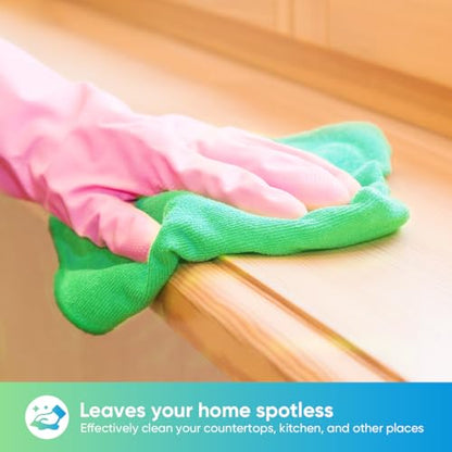HOMEXCEL Green Microfiber Cleaning Cloth, Microfiber Towels for Car, 12 PK | Lint Free Cleaning Rags for Household & Kitchen, Car Wash Towels for Detailing Drying, Scratch-Free, 11.5"X 11.5" - color: Green
