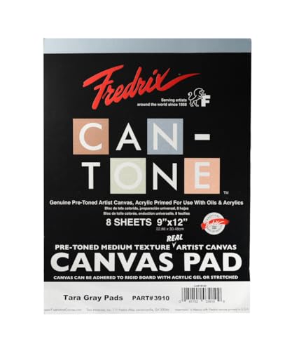 FREDRIX Creative Series Can-Tone Canvas Pad, Gray, 9" x 12" - color: Can-tone Canvas, size: 9" x 12"