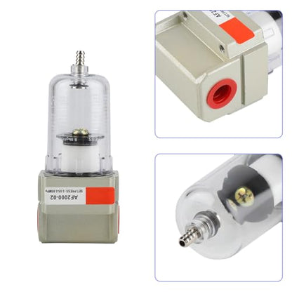 Joyzan Water Oil Separator Filter, Air Compressor Replacement AF2000 | Pneumatic 1/4 inch NPT Inlet Outlet Particulate Airbrush Moisture Trap Cleaner Compressed in Line Dryer Fitting Paint Spray