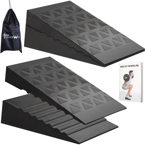 Squat Wedge Height Adjustable Slant Board for Heel Elevated Squats Calf Stretcher Block Enhance Mobility And Strength Performance - color: A: Dark-Rubber-3Heights