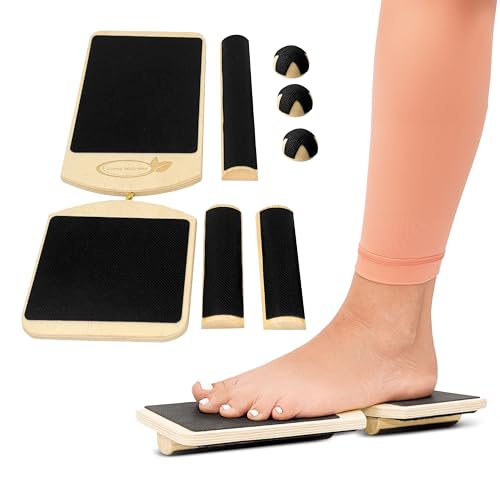 Single Leg Footboard Pro Kit - Ankle & Foot Exerciser Strengthener, Physical Therapy for Sprained Ankles, Foot Stretcher for Plantar Fasciitis - color: Black
