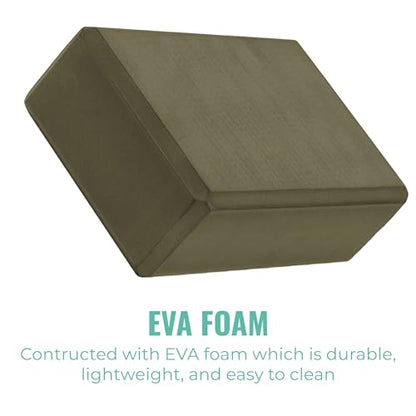 3in Foam Bulk Yoga Blocks, 10 Pack - color: Olive Green