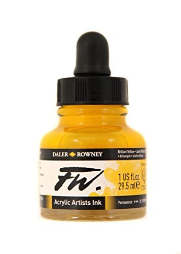 Daler Rowney FW Artists Acrylic Ink 29.5 ML Pot - Brilliant Yellow - color: Brilliant Yellow