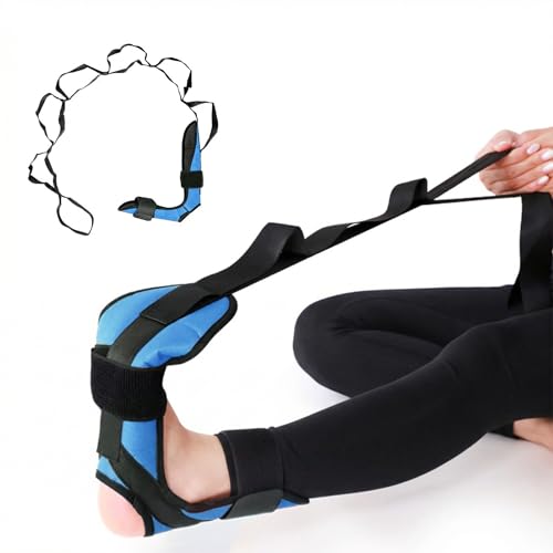 Yoga Straps For Stretching, Adjustable Ankle Foot Stretch Strap With Loops, Multi Loop Yoga Belt For Men Women - color: Blue