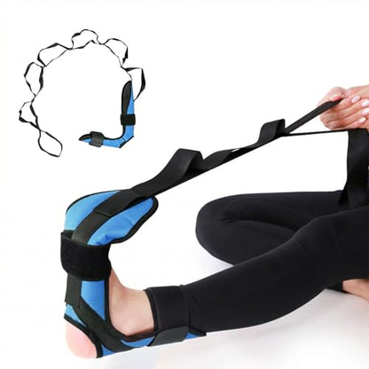 Yoga Straps For Stretching, Adjustable Ankle Foot Stretch Strap With Loops, Multi Loop Yoga Belt For Men Women - color: Blue