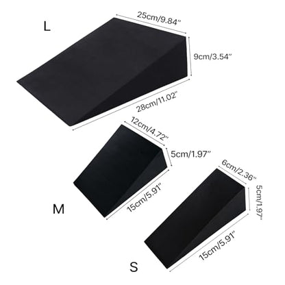 Professional Yoga Foam Wedge Calf Stretcher Foam Stretch Slant Boards Foot Stretch Wedge Block for Home Exercise, Yoga - color: Black,28x25x9, size: 28x25x9