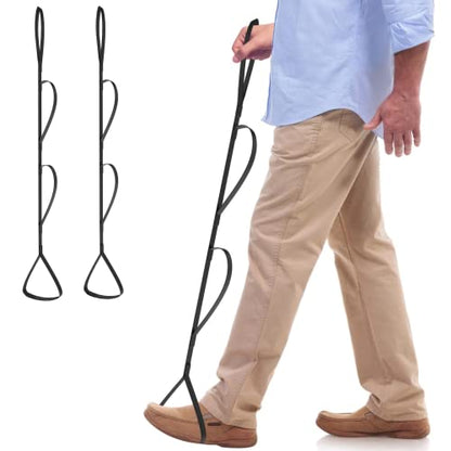VMA 47” Leg Lifter Strap – Foldable Extra Long Strap with Loops for Hip or Knee Replacement Recovery, Mobility Aids and Equipment (2 Pack)