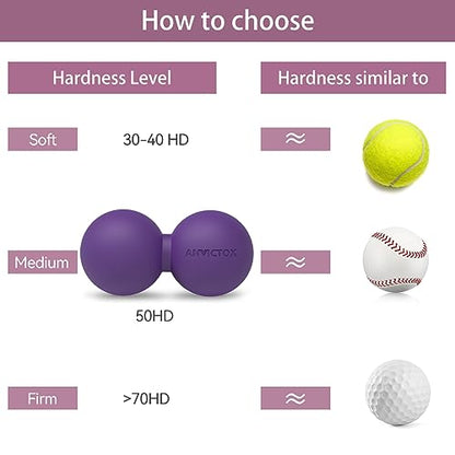 Peanut Massage Ball,Double Lacrosse Ball for Neck and Back,Medium Density Myofascial Release Massager Ball for Deep-Tissue Massage Muscle Knots Yoga Therapy(Purple) - color: Purple