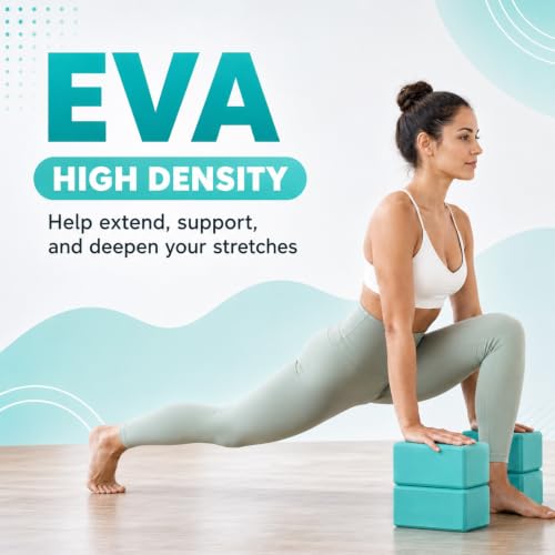 Wettarn 6 Pack Yoga Blocks 9 x 6 x 4 Inch EVA Foam, Lightweight | Non Slip, Yoga Props Accessories for Pilates, Stretching and Meditation - color: Bright Green