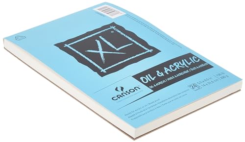Canson XL Series Oil and Acrylic Paper, Foldover Pad, 5.5x8.5 inches, 24 Sheets (136lb/290g) - Artist Paper for Adults and Students - size: 5.5"X8.5"