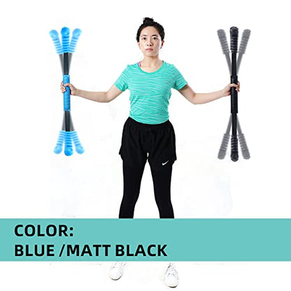 Elastic Fitness Stick Elastic Bar Body Exercise Bar Muscle Training for Exercise Tremor Stick Shoulder Rehabilitation Physical Therapy, Aerobics,Body Shaping Home Gym Yoga, Pilates - color: matt black