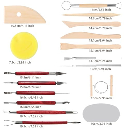 Tovotum Clay Sculpting Tools 17PCS Ceramic Pottery Carving Tools Set