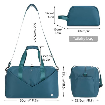 Ceneda 20" Gym Bag for Women with Wet Pocket & Shoe Compartment, Lightweight Duffel Waterproof Carry On Duffle for Travel, Yoga, Overnight (Teal) - color: Teal